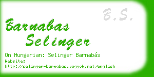 barnabas selinger business card